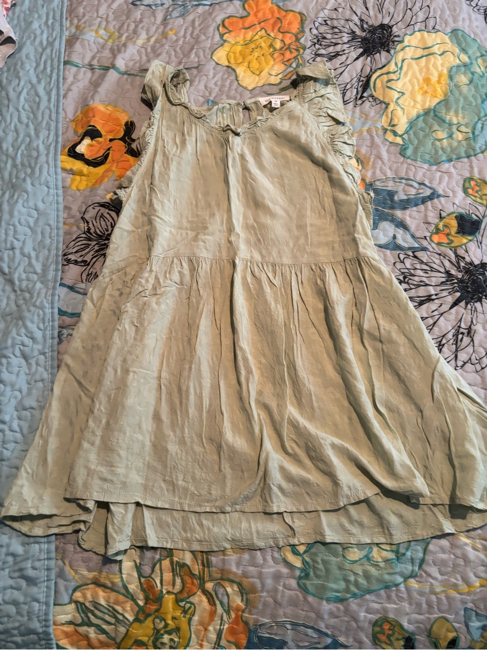 Blu Pepper Light Sage Green Ruffle Sleeve Tank Top